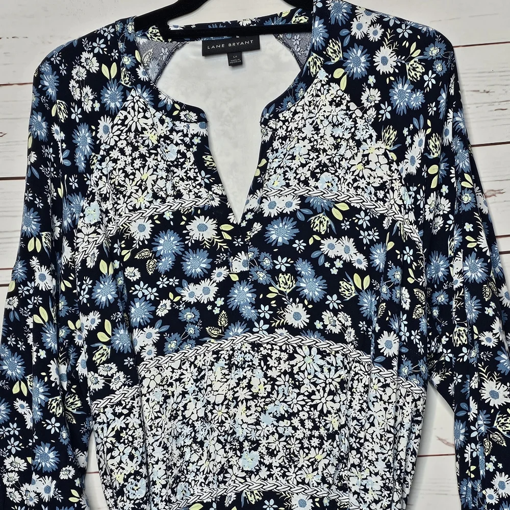 Lane Bryant Floral Self Tie Midi Dress - Picture 3 of 14